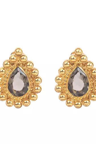 Gold onyx earrings