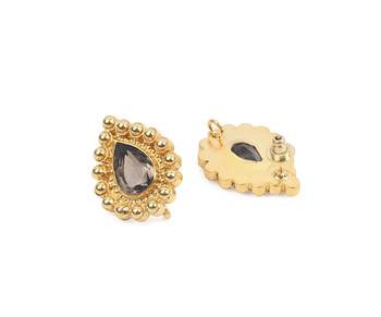 Gold onyx earrings 3