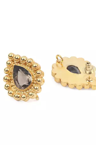 Gold onyx earrings
