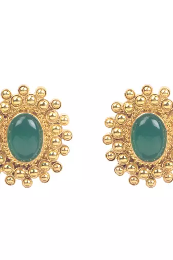Gold onyx earrings