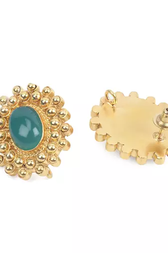 Gold onyx earrings