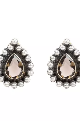 Silver onyx earrings