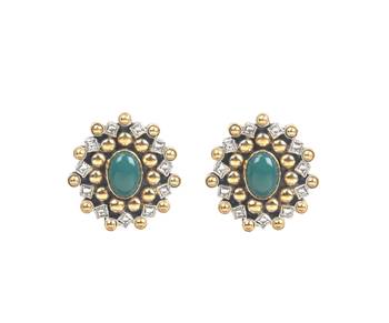 Silver emerald   earrings 2
