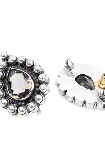 Silver onyx earrings