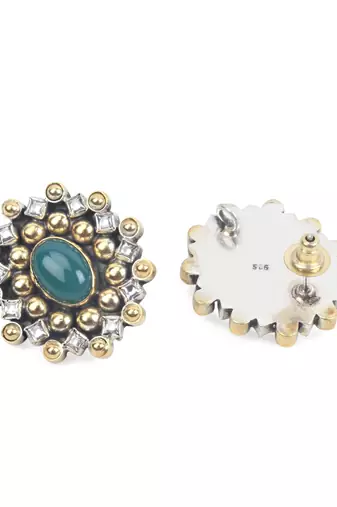 Silver emerald   earrings
