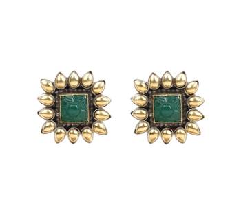 Gold onyx earrings 2