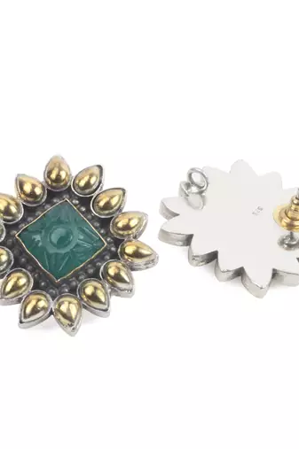 Gold onyx earrings