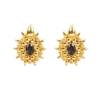 Gold onyx earrings 2