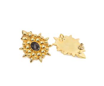 Gold onyx earrings 3