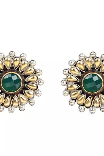 Silver onyx earrings