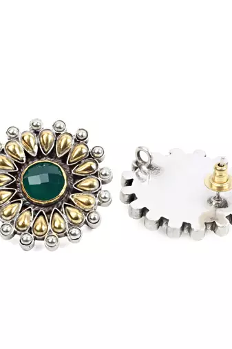 Silver onyx earrings
