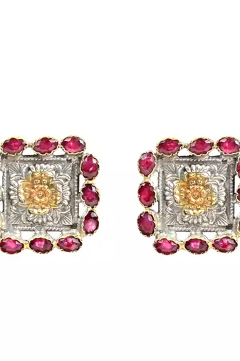 Gold onyx earrings