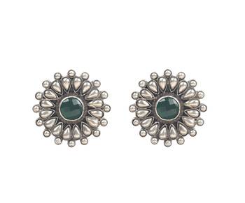 Silver emerald   earrings 2