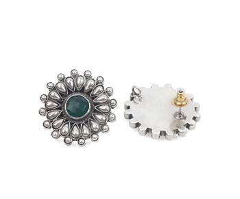 Silver emerald   earrings 3