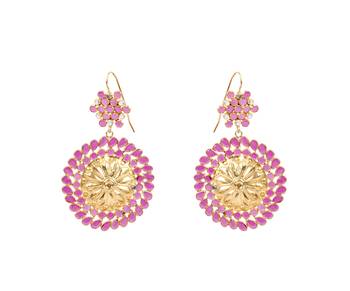 Gold quartz   earrings 2
