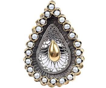 Silver pearl rings 2