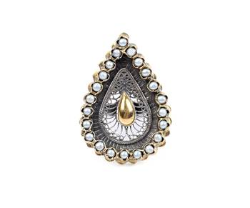 Silver pearl rings 3