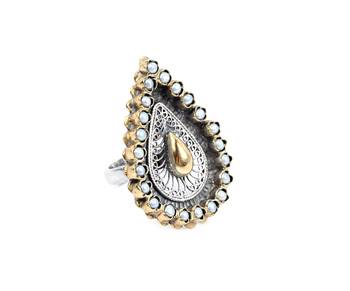 Silver pearl rings 4