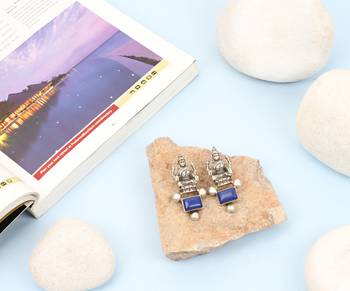 Silver lapis lazuli earrings 1