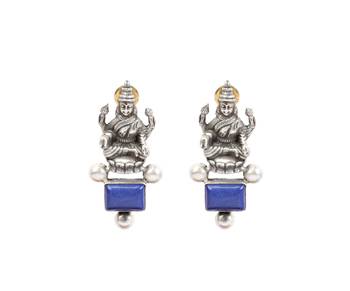 Silver lapis lazuli earrings 2