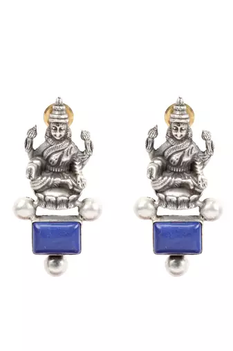 Silver lapis lazuli earrings
