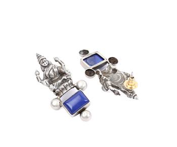 Silver lapis lazuli earrings 3