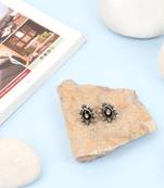 Silver onyx earrings