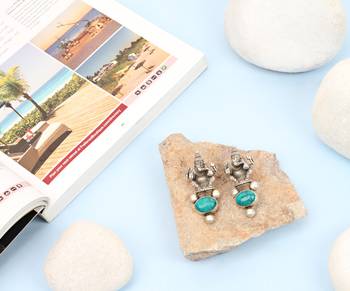 Silver turquoise earrings 1