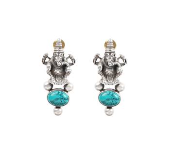 Silver turquoise earrings 2