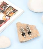 Silver onyx earrings