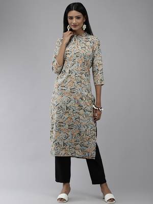Blue printed polyester kurtas-and-kurtis 1