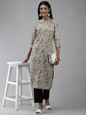 Blue printed polyester kurtas-and-kurtis 5