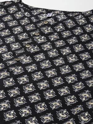 Black printed polyester kurtas-and-kurtis 4