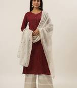 Maroon solid rayon ethnic-kurtis