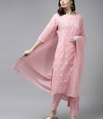 Pink printed cotton ethnic-kurtis