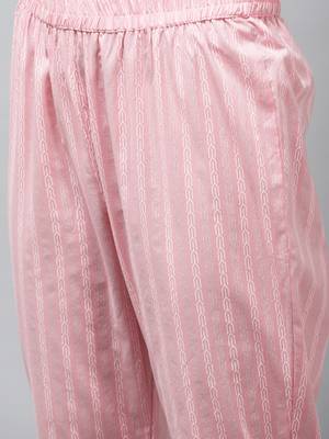 Pink printed cotton ethnic-kurtis 5