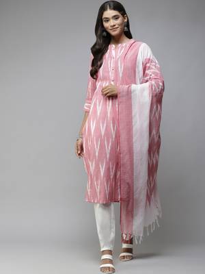 Pink printed cotton ethnic-kurtis 1