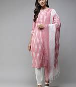 Pink printed cotton ethnic-kurtis