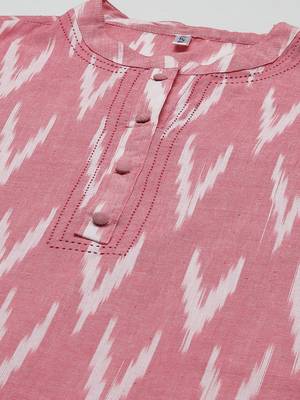 Pink printed cotton ethnic-kurtis 4