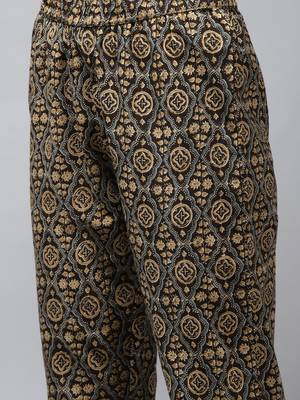 Brown printed cotton ethnic-kurtis 5