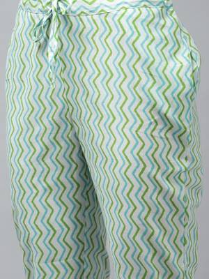 Turquoise printed cotton ethnic-kurtis 5