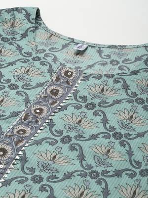 Blue printed cotton ethnic-kurtis 4