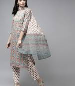 Blue printed cotton ethnic-kurtis