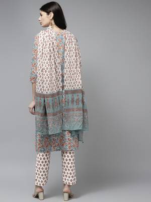Blue printed cotton ethnic-kurtis 3