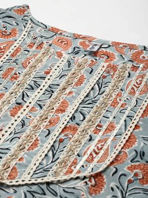 Blue printed cotton ethnic-kurtis 4