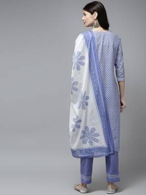 Blue printed cotton ethnic-kurtis 3