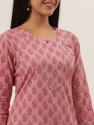 Blue printed cotton ethnic-kurtis 4