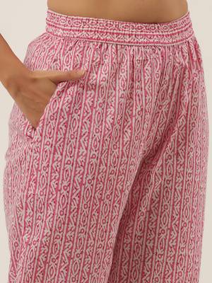 Pink printed cotton ethnic-kurtis 5