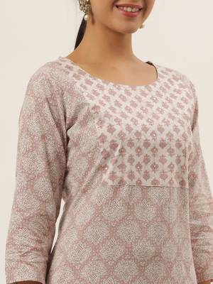 Lavender printed cotton ethnic-kurtis 4