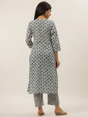 White printed cotton ethnic-kurtis 3
